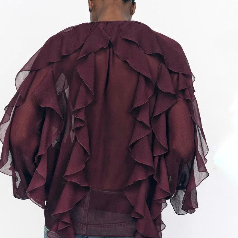 Camisa Elegante Babados Vívian
