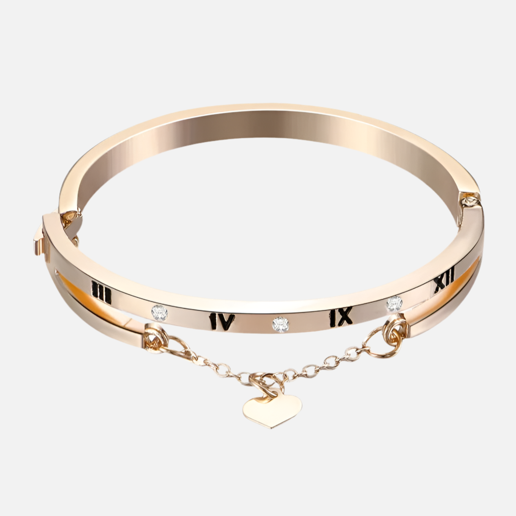 Bracelete Elegante Coração Romano