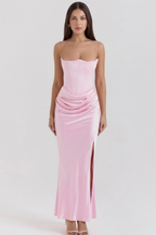 Vestido Longo Strapless Helena