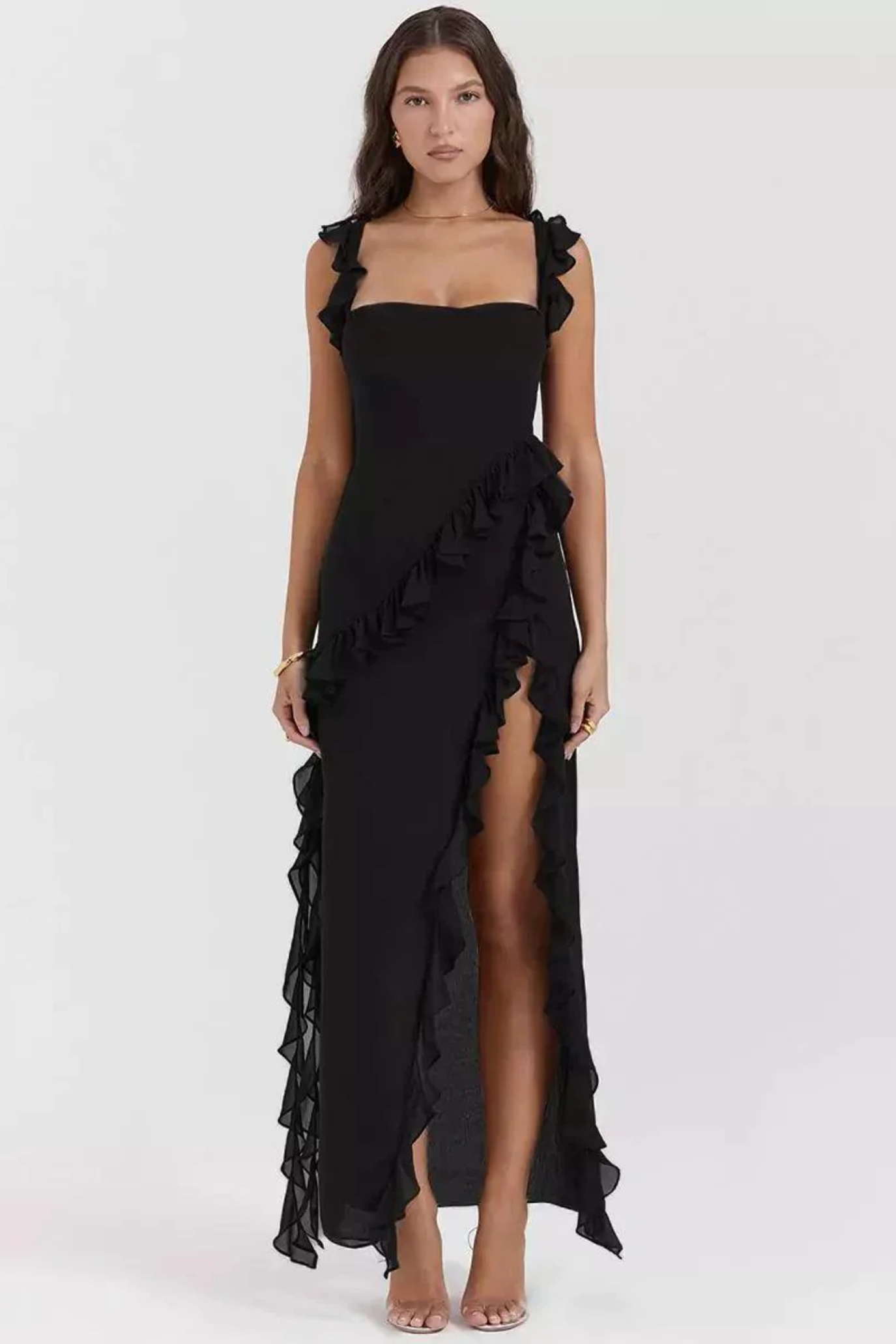 Vestido Longo Babado Estela