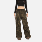 Calça Elegante Cargo Leopardo