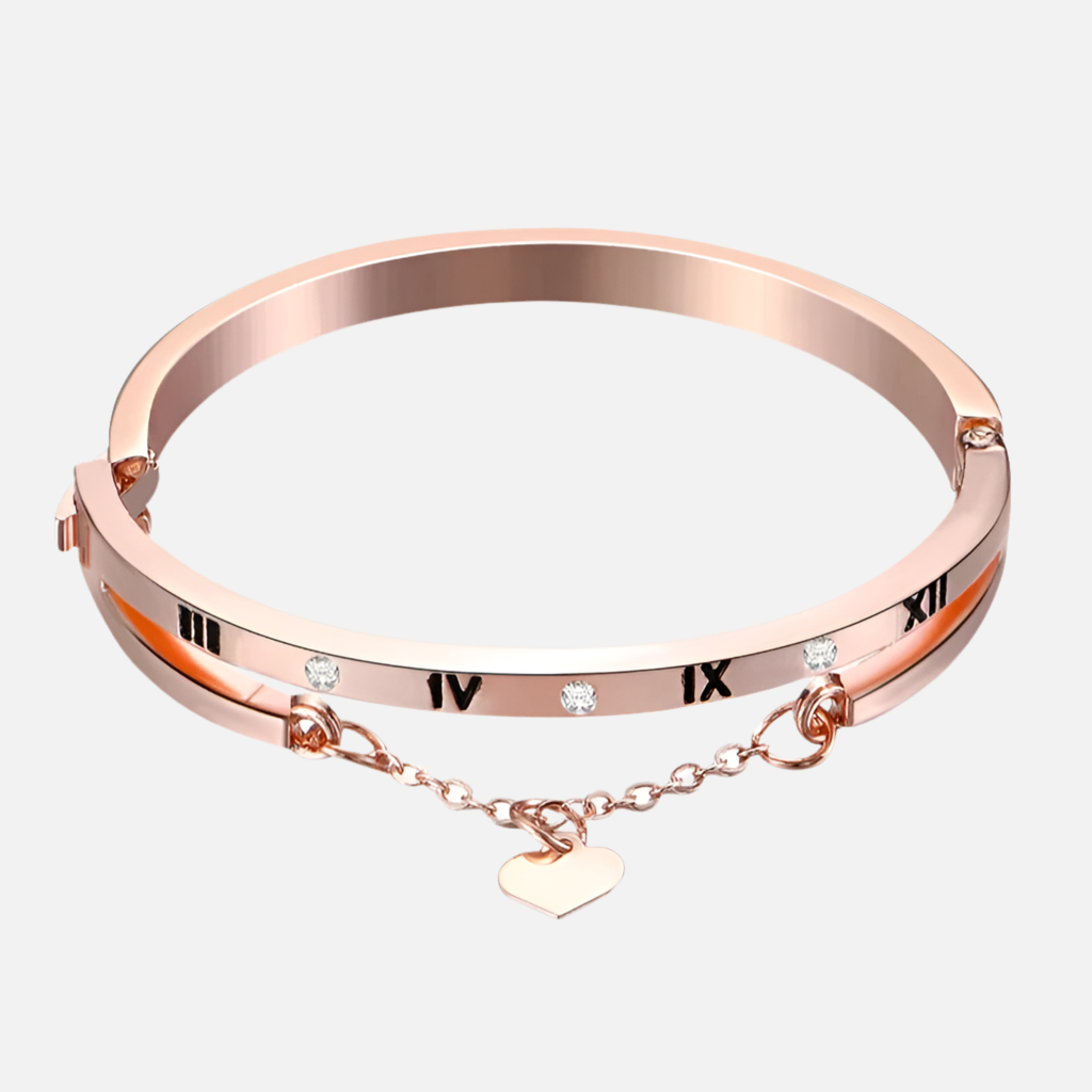 Bracelete Elegante Coração Romano