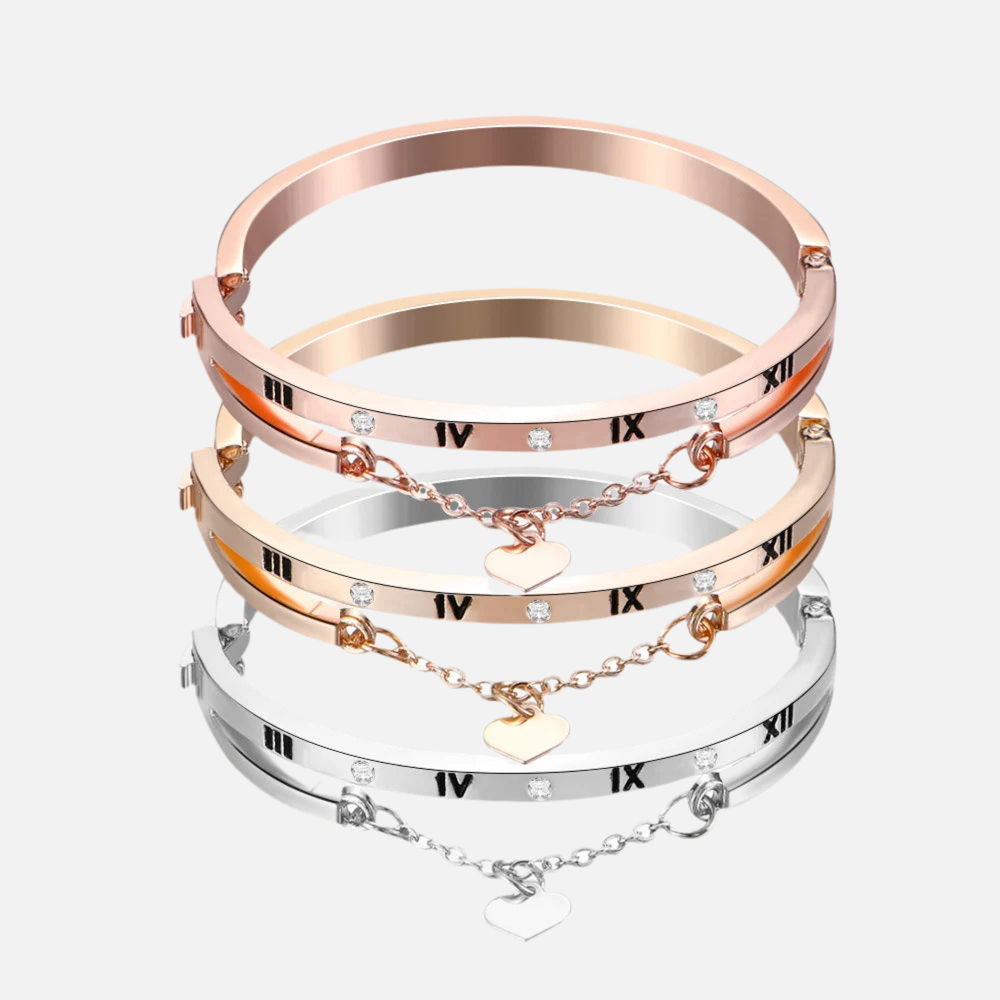 Bracelete Elegante Coração Romano