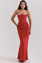 Vestido Longo Strapless Helena