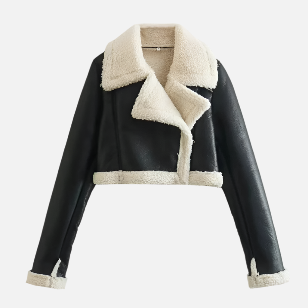 Jaqueta Elegante Cropped Pelinho