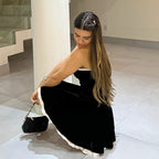 Vestido Elegante Veludo Diamond