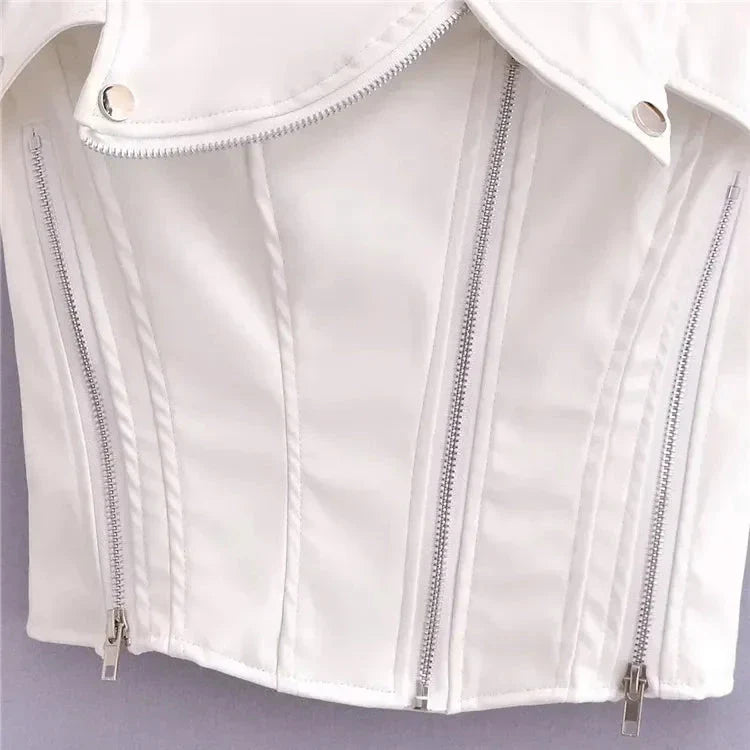 Corset Elegante Couro Lisa
