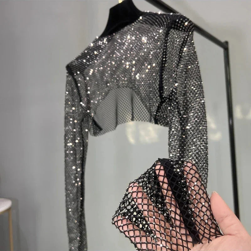 Top Elegante Sobreposição Bloquinho