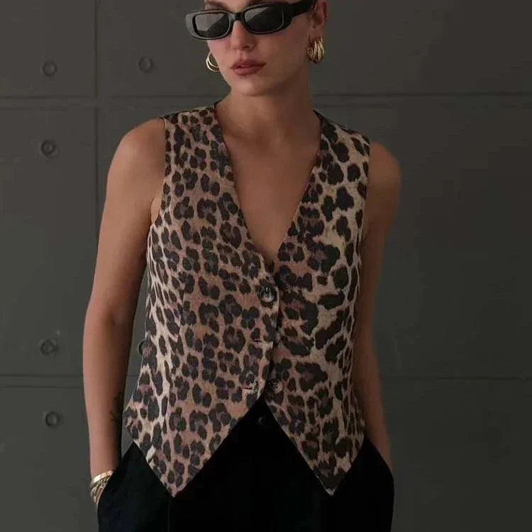 Blusa Elegante Colete Onça