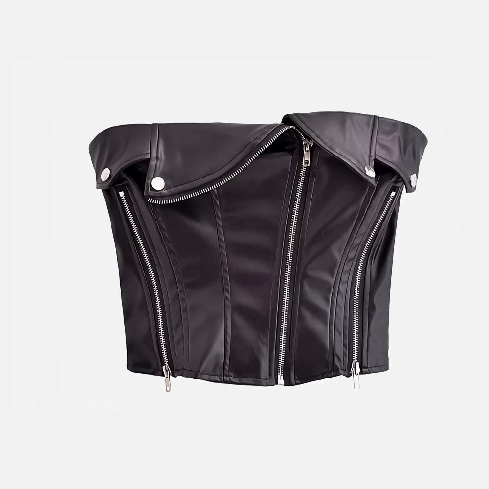 Corset Elegante Couro Lisa