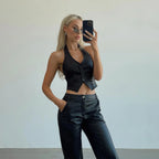 Cropped Elegante Couro Rosie