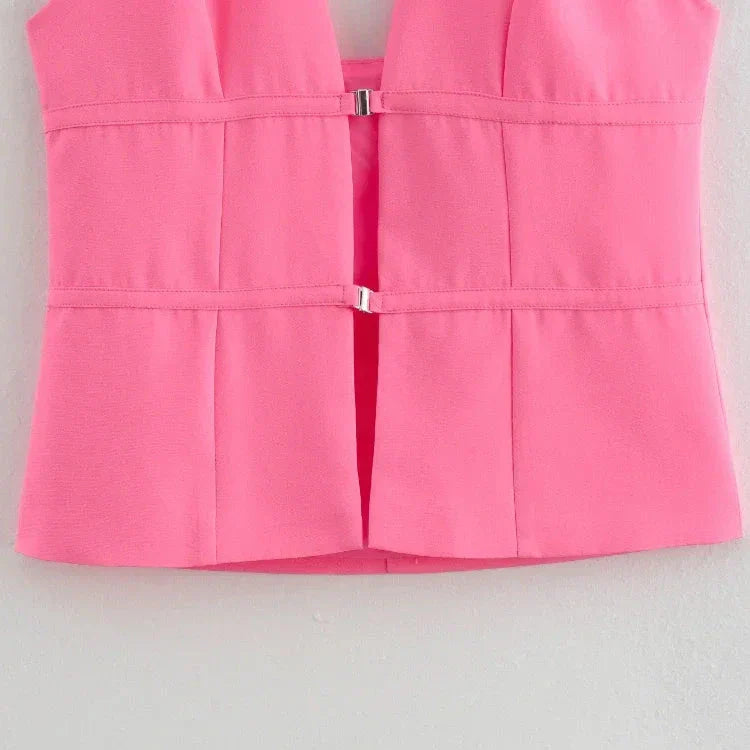 Blusa Elegante Rosa Folia
