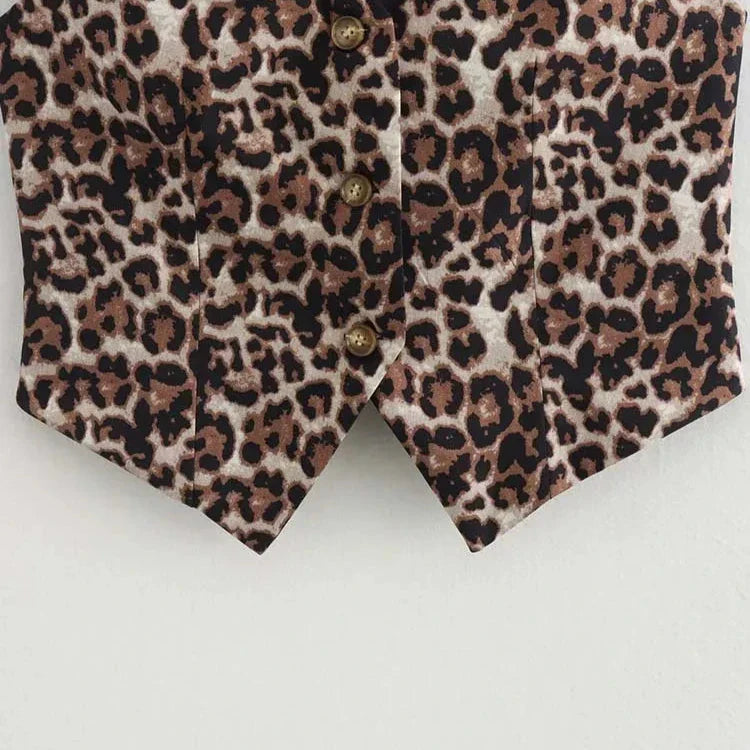 Blusa Elegante Colete Onça