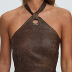 Top Elegante Couro Desirée