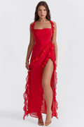 Vestido Longo Babado Estela