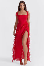 Vestido Longo Babado Estela