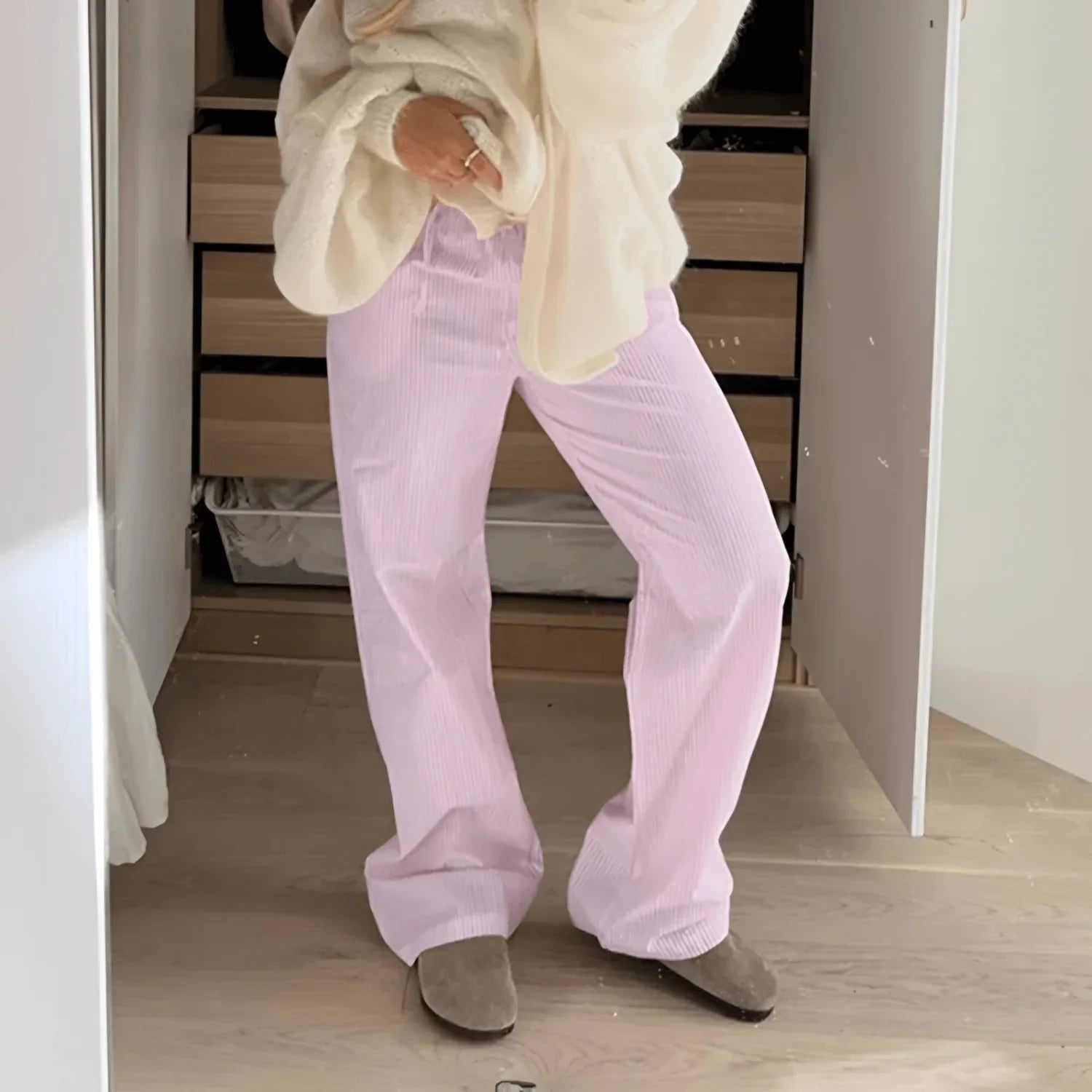 Calça Elegante Listrada Alexandra
