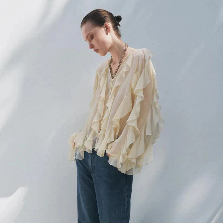 Camisa Elegante Babados Vívian