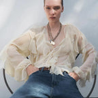 Camisa Elegante Babados Vívian