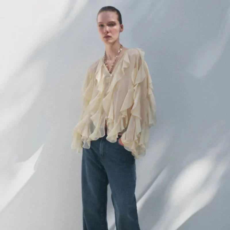 Camisa Elegante Babados Vívian