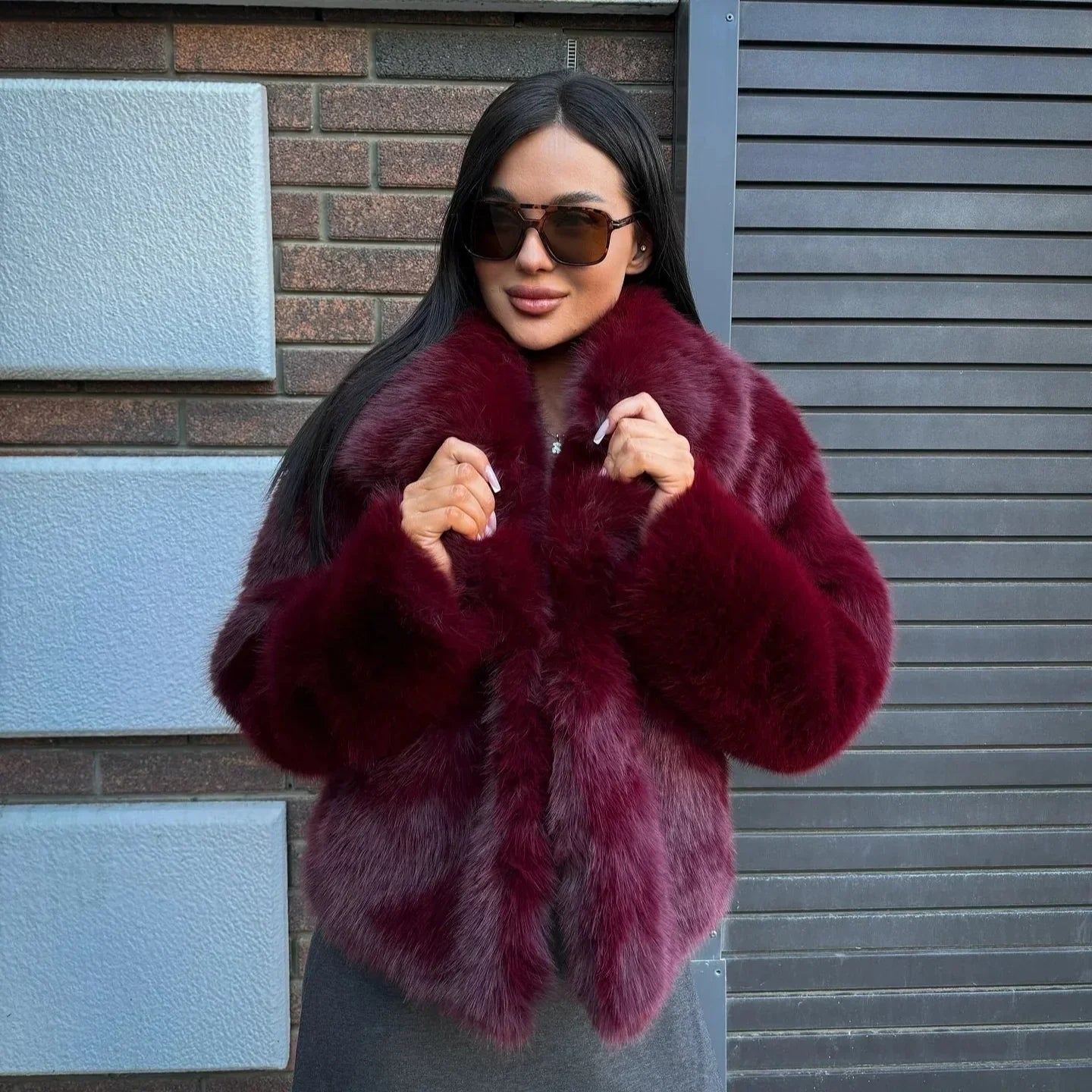 Casaco Elegante Pelo Olivia