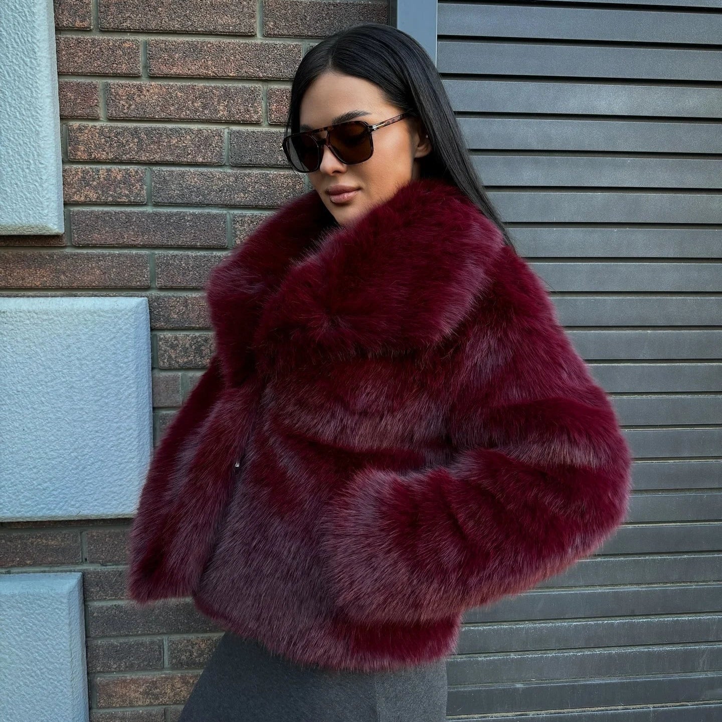 Casaco Elegante Pelo Olivia