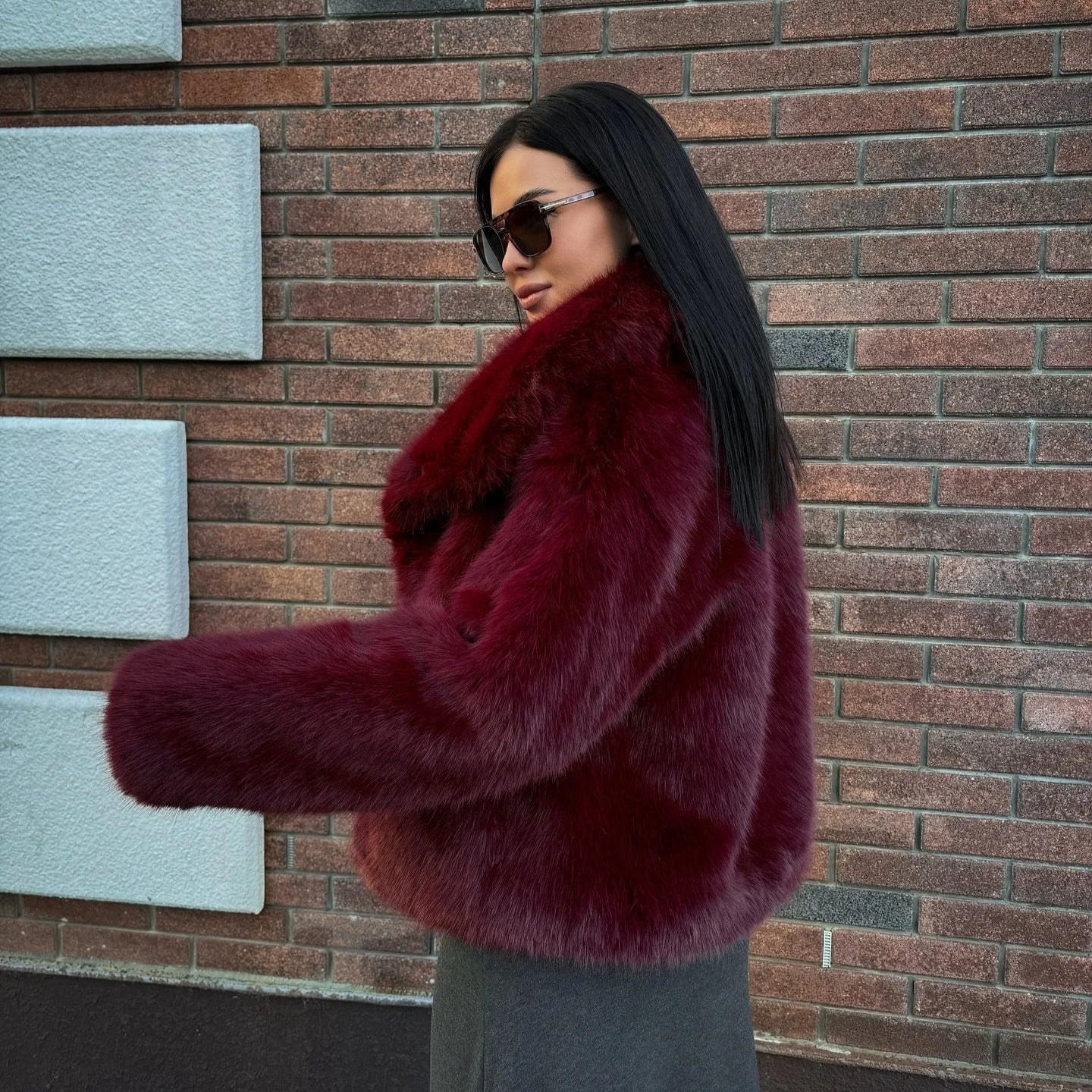 Casaco Elegante Pelo Olivia