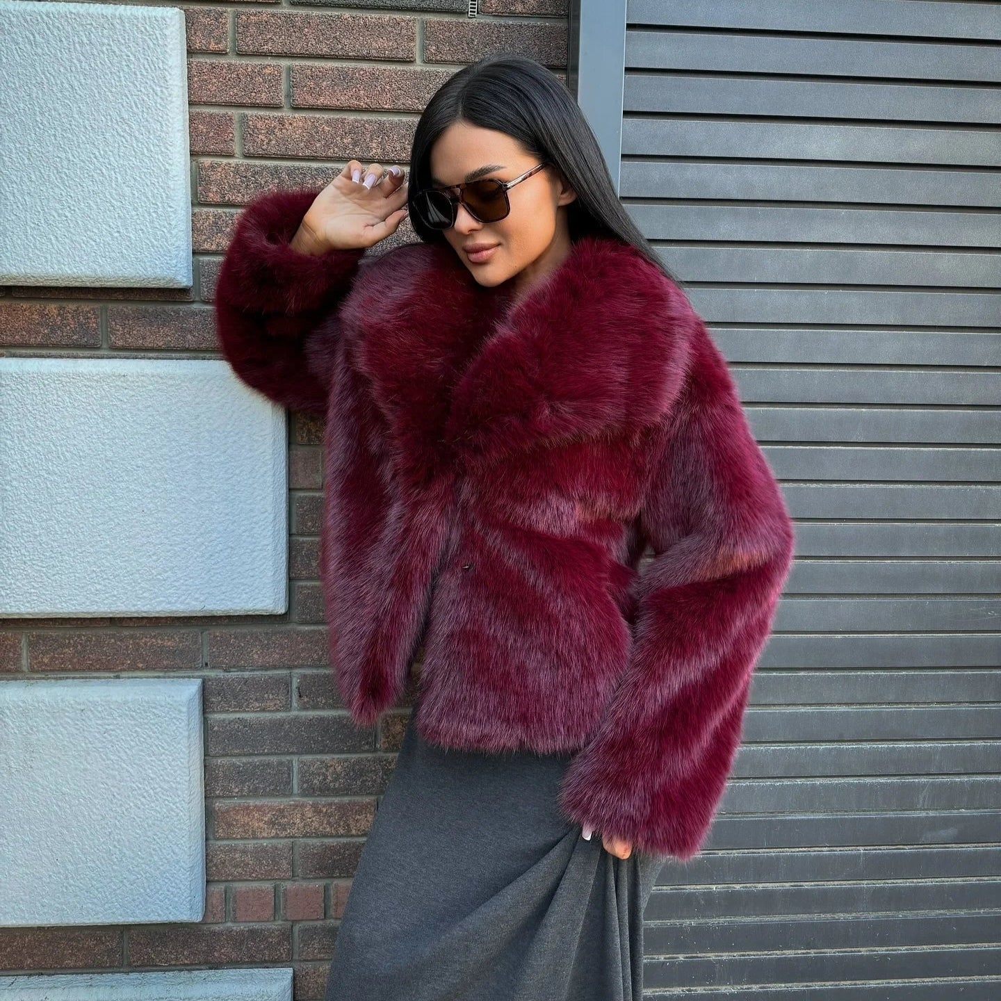Casaco Elegante Pelo Olivia
