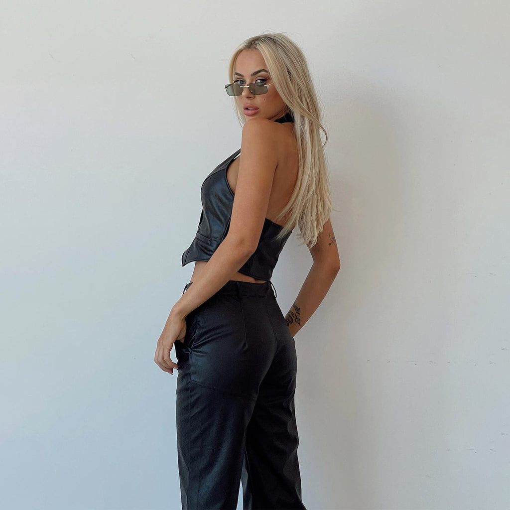 Cropped Elegante Couro Rosie