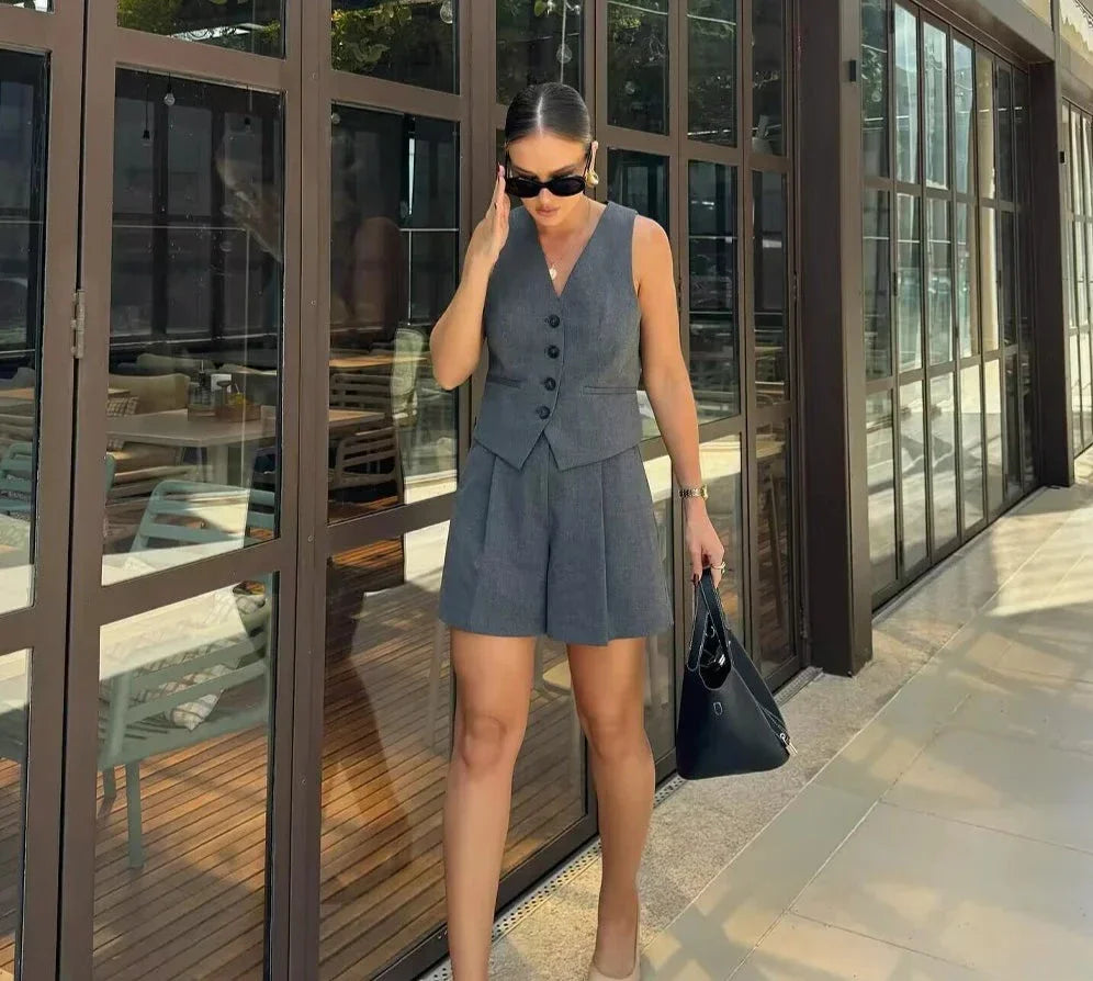 Conjunto Elegante Alfaiataria Celine