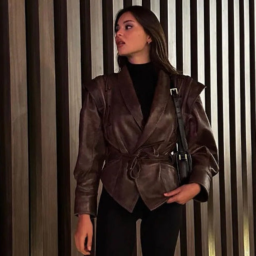 Jaqueta Elegante Couro Francisca