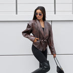Jaqueta Elegante Couro Francisca