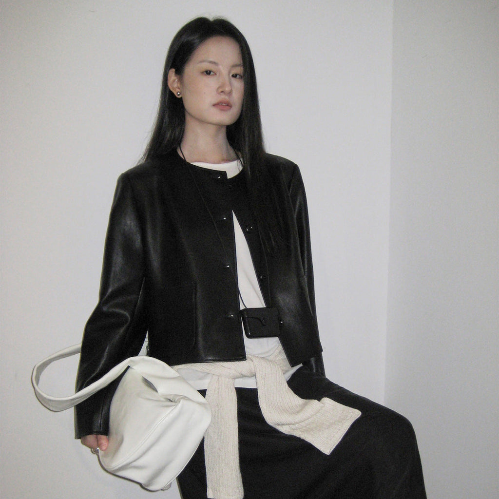 Jaqueta Elegante Couro Tereza