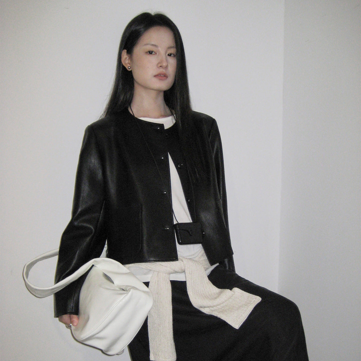 Jaqueta Elegante Couro Tereza