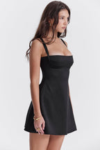 Vestido Médio Cetim Tamara