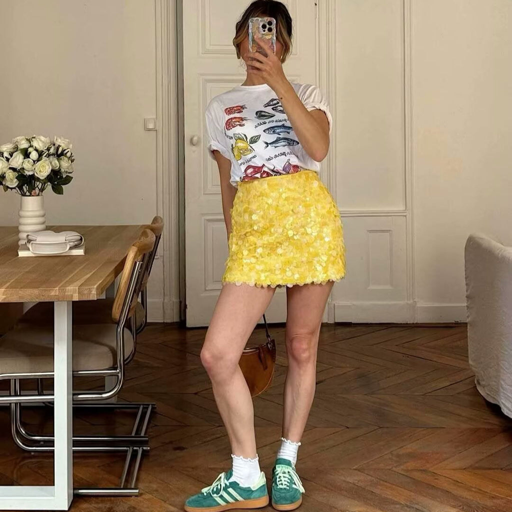 Saia Elegante Paetê Eliana