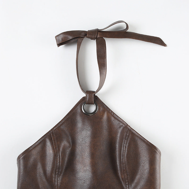 Top Elegante Couro Desirée