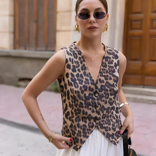 Blusa Elegante Colete Onça